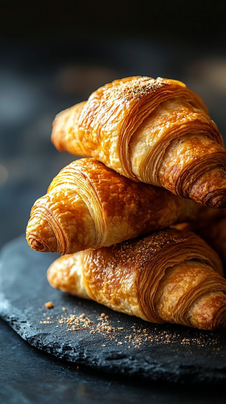 Flaky butter croissant fresh from the oven